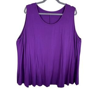 Latuza Purple Rayon Lightweight Stretchy Scoop Neck Tank Top Size‎ 4X